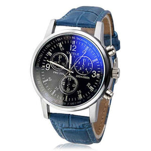 Mens Analog Quartz Watch With Leather Strap