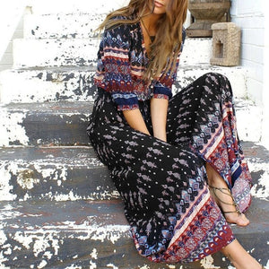 Bohemian V-neck Long Maxi Dresses