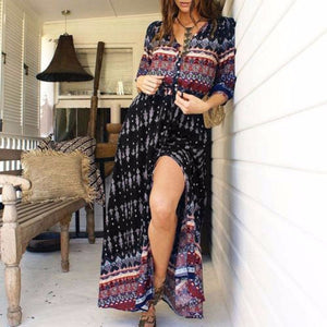 Bohemian V-neck Long Maxi Dresses